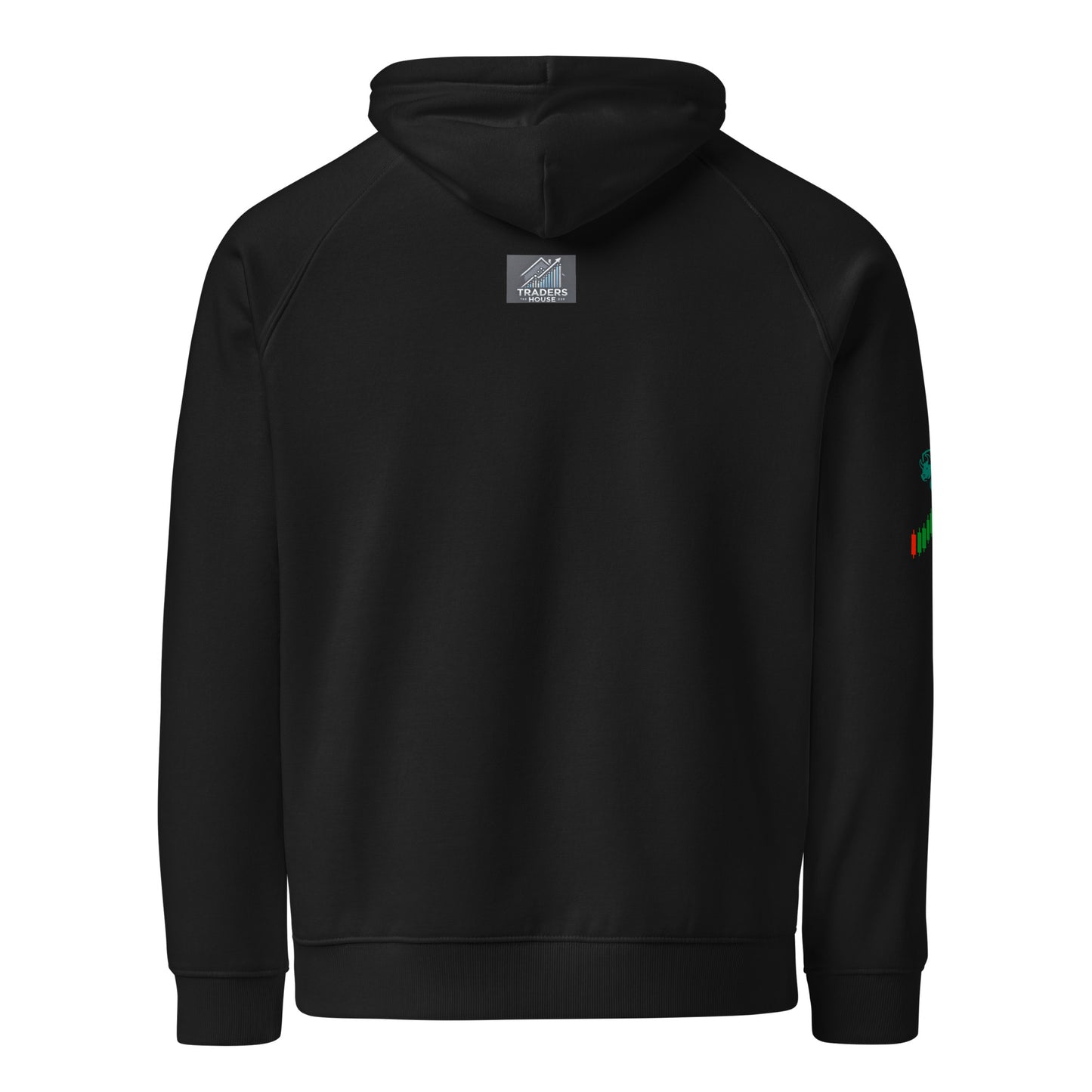 Eco Raglan Hoodie in Black | Sustainable Style for Traders