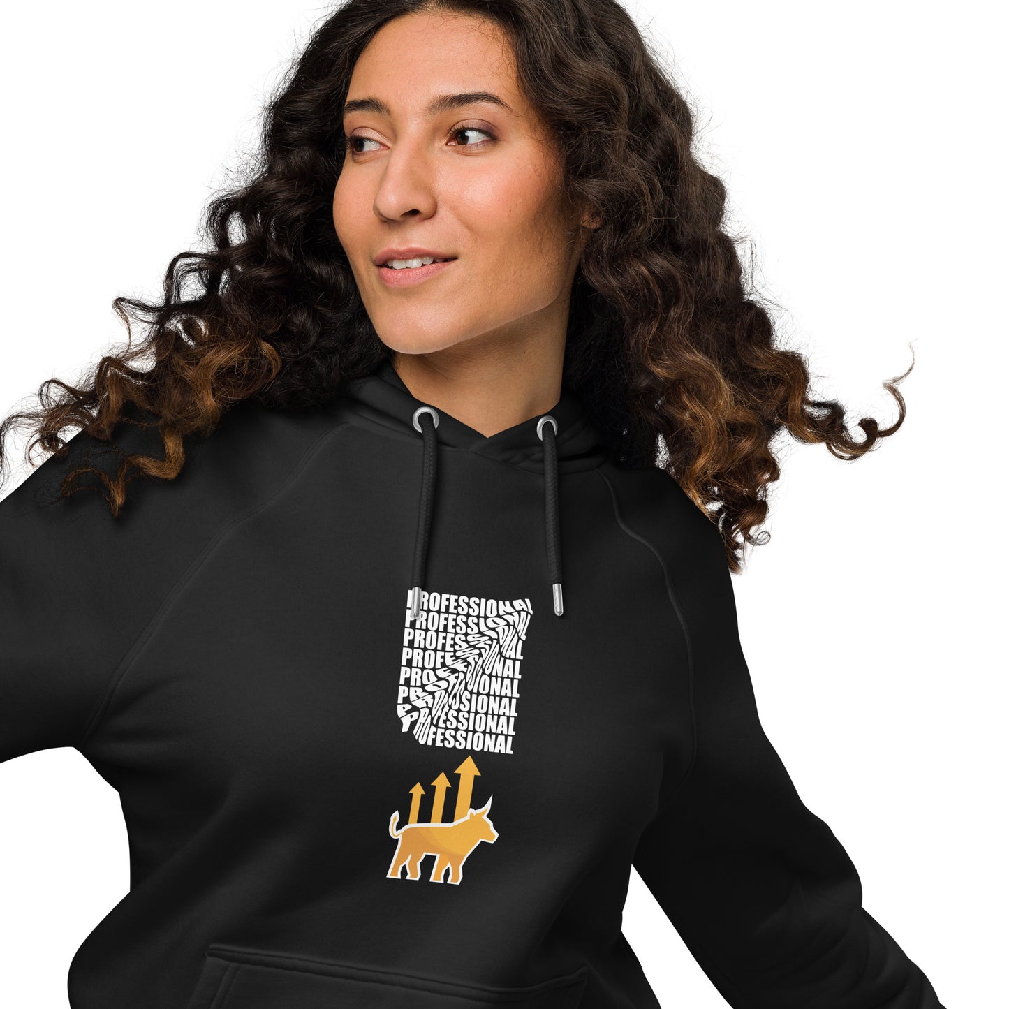 Eco Raglan Hoodie in Black | Sustainable Style for Traders