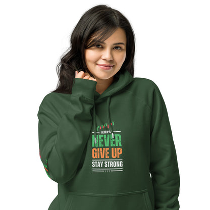 Eco Raglan Hoodie in Green | Stylish & Sustainable Apparel for Traders