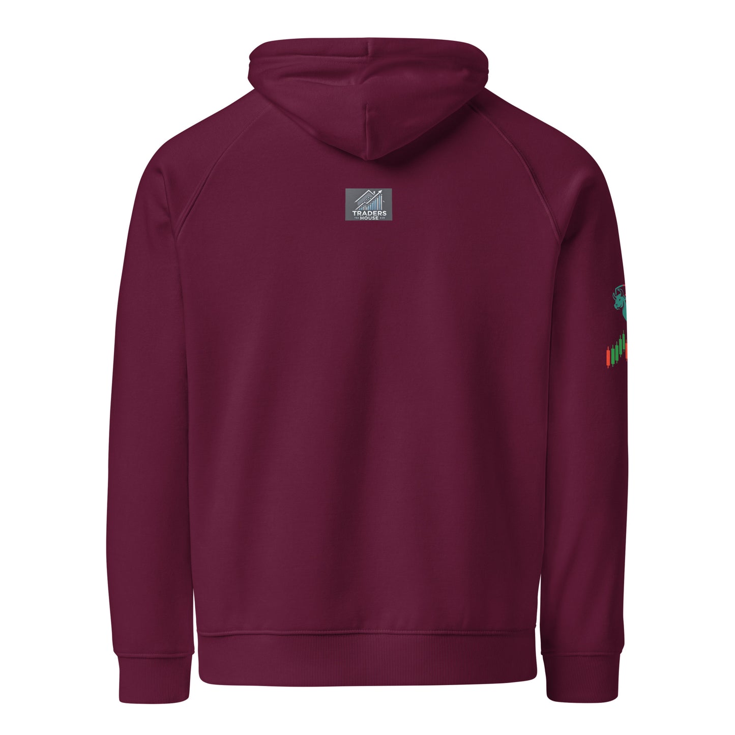 Burgundy Eco Raglan Hoodie | Sustainable Style for Traders