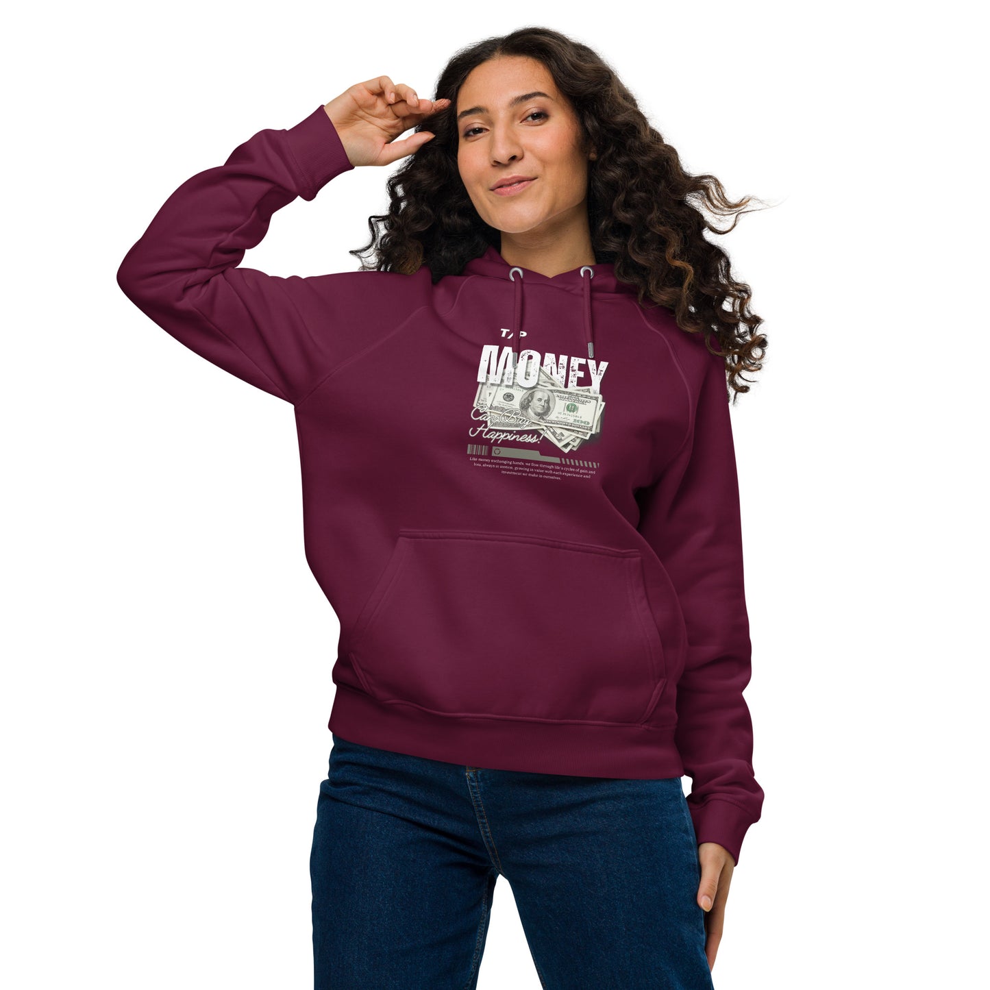 Burgundy Eco Raglan Hoodie | Sustainable Style for Traders