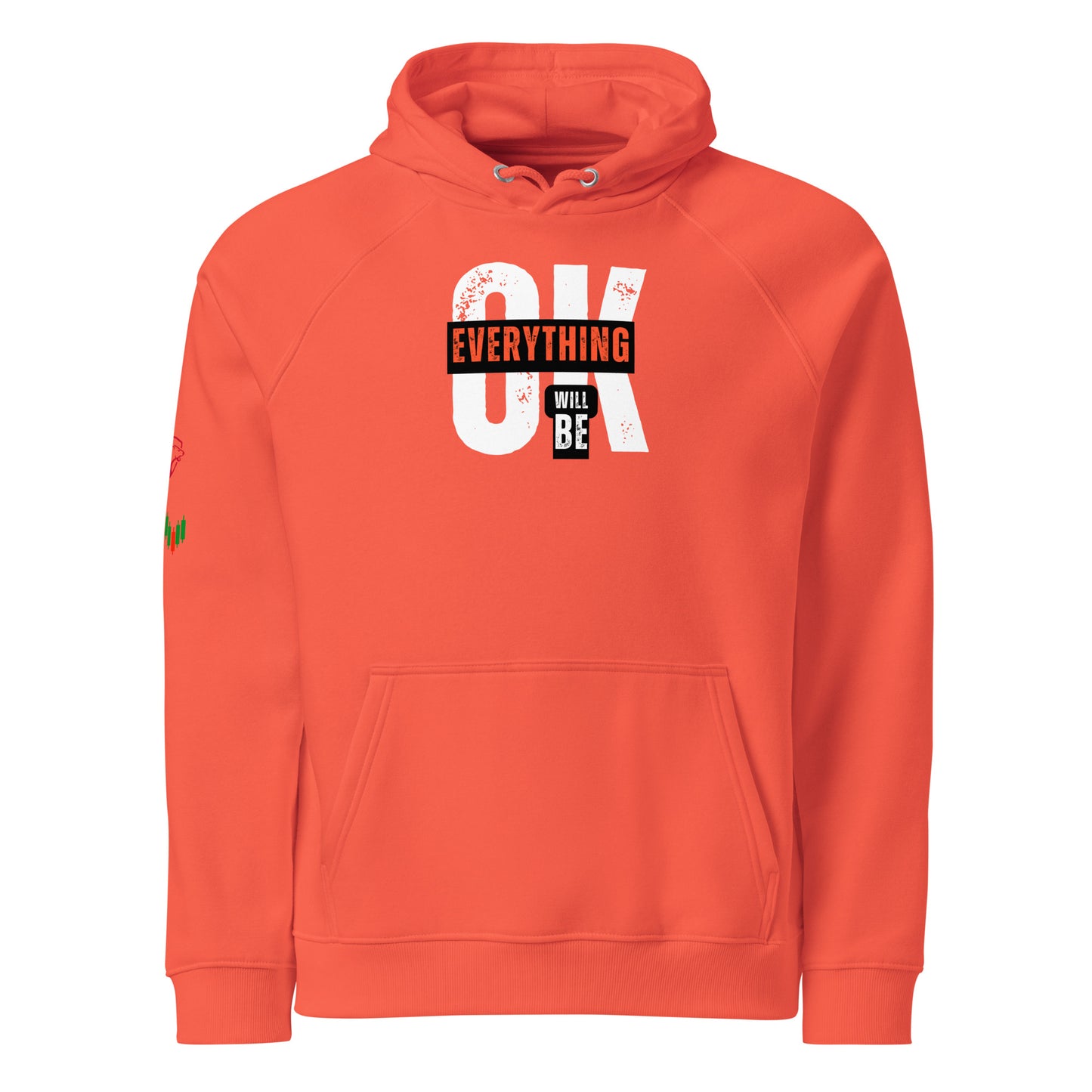 Eco Raglan Hoodie in Orange | Positive Vibes for Traders