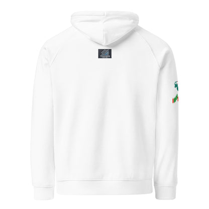 Eco Raglan Hoodie in White | Girls Power & Positive Vibes for Traders