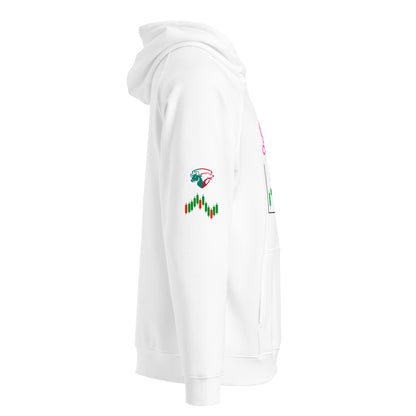 Eco Raglan Hoodie in White | Girls Power & Positive Vibes for Traders