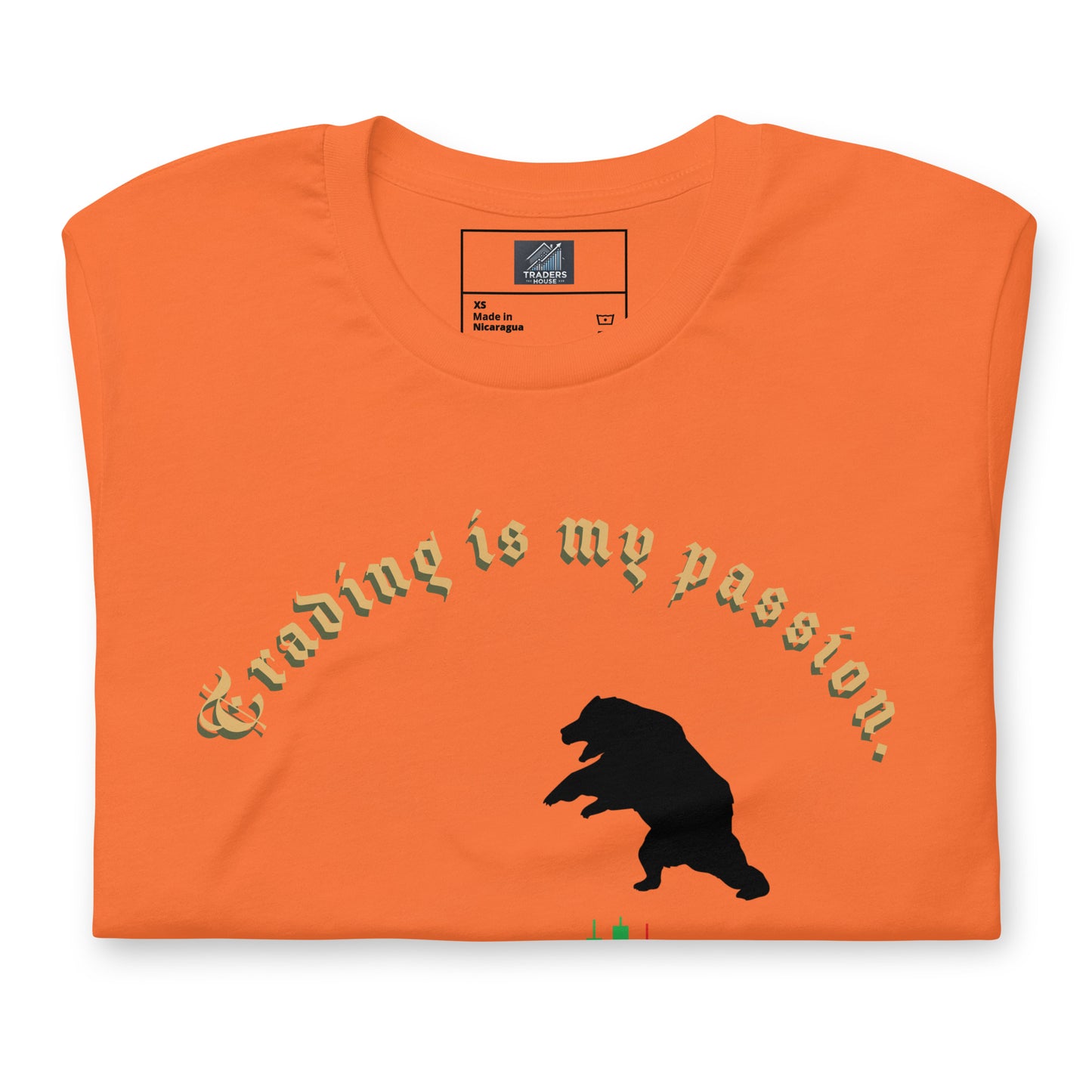 Orange T-Shirt with Bull vs. Bear Design | "Trading is My Passion" | TradersHouse Branded