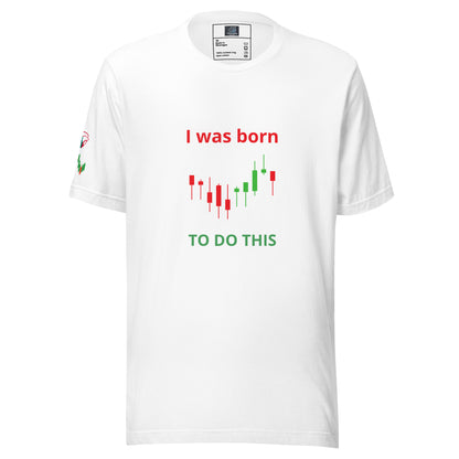 White T-Shirt with Candlestick Charts on Sleeve and Front – TradersHouse Branded Trading Apparel