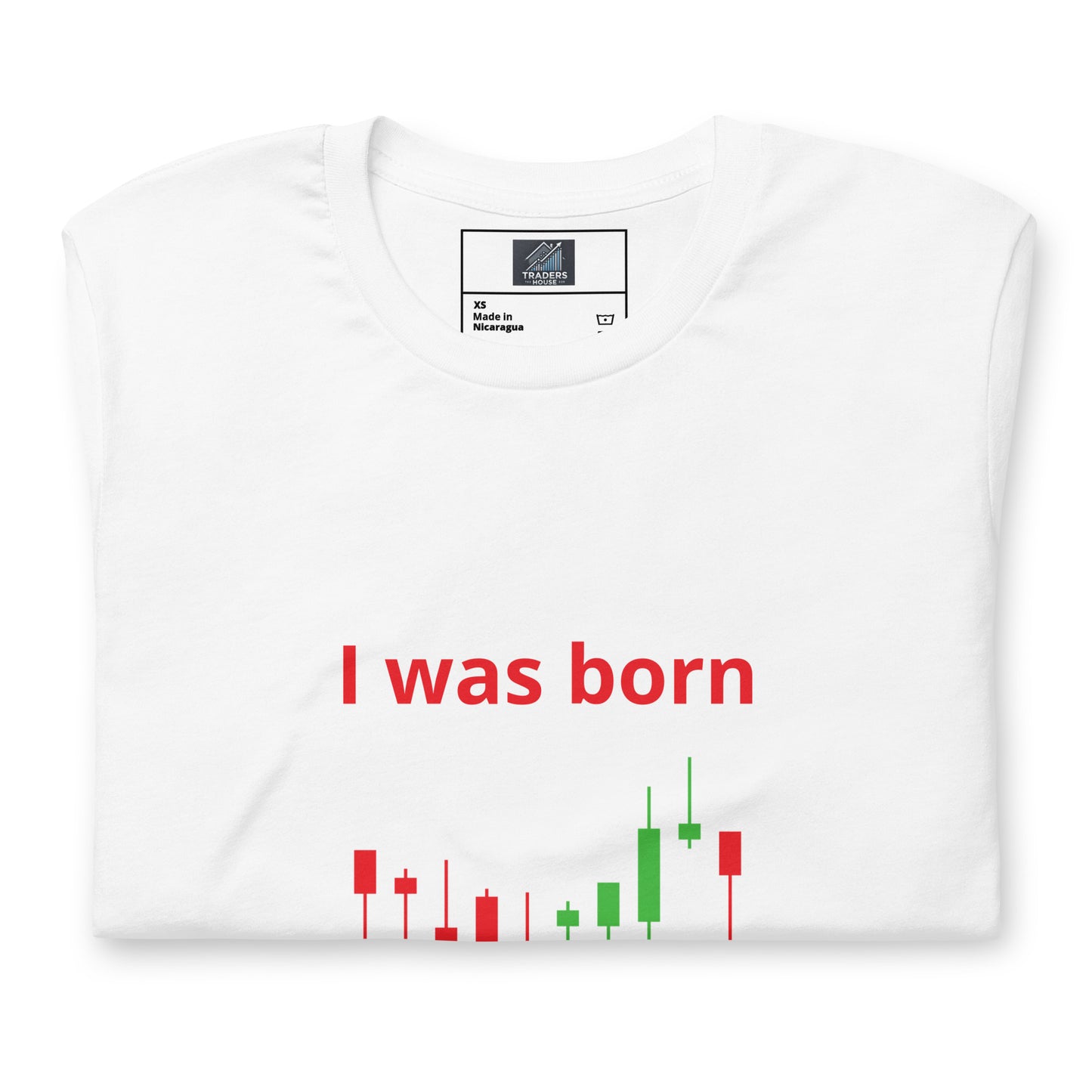 White T-Shirt with Candlestick Charts on Sleeve and Front – TradersHouse Branded Trading Apparel