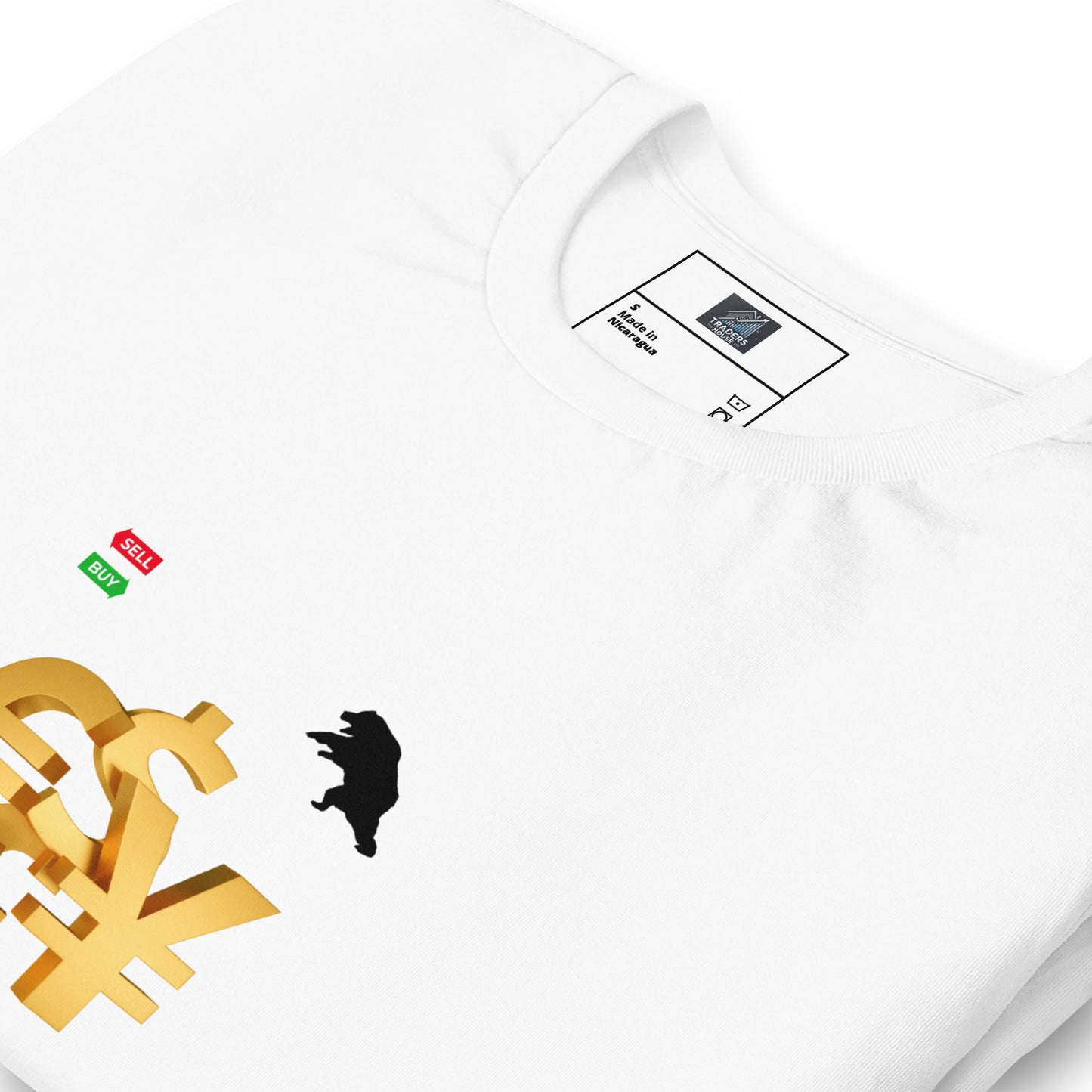 Cardinal Red T-Shirt with Currencies, Bull & Bear Design